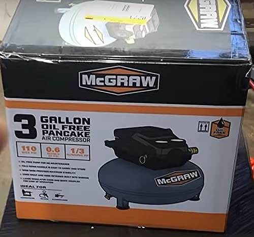 Amazon | 3ガロン 1/3 HP 110 PSI オイルフリー パンケーキエア